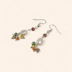 Boucles d'oreilles Perle d'eau douce et cristal multicolores  Boucles d'Oreilles Jethyka