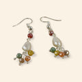 Boucles d'oreilles perles Eau Douce et perles cristal Multicolores