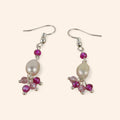 Boucles d'oreilles perle d'eau douce et perles cristal rose  Boucles d'Oreilles Jethyka