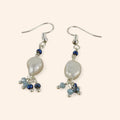 Boucles d'oreilles perle d'eau douce et perles cristal bleu  Boucles d'Oreilles Jethyka