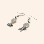 Boucles d'oreilles perle d'eau douce et perles cristal bleu  Boucles d'Oreilles Jethyka