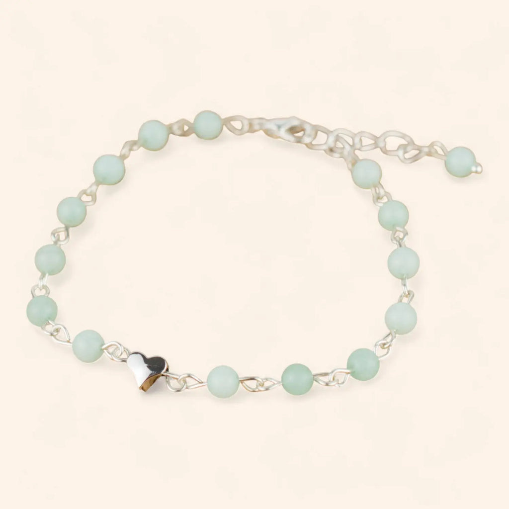 Bracelet Cœur en pierres naturelles Amazonite  Bracelet Jethyka