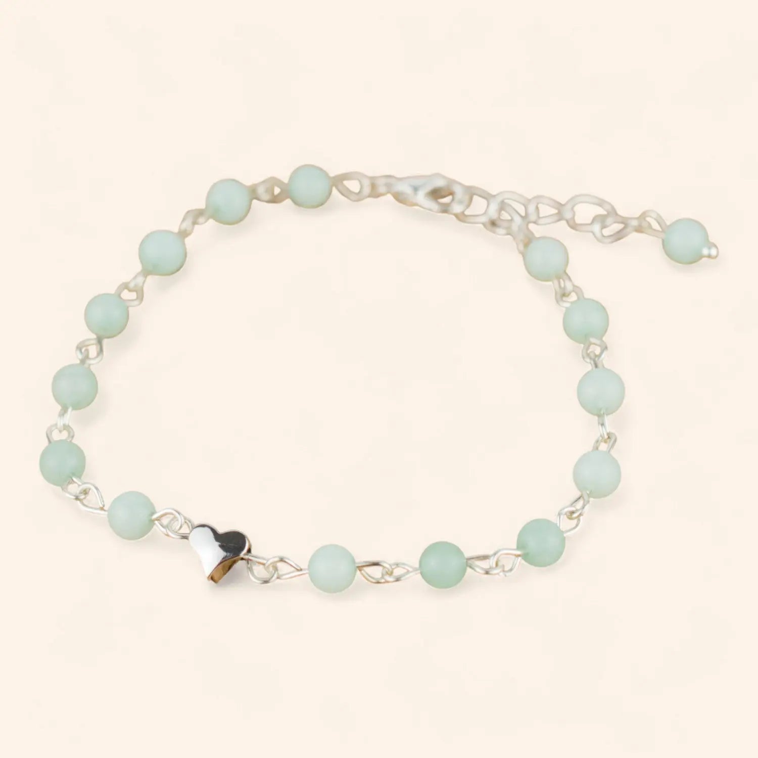 Bracelet Cœur en pierres naturelles Amazonite  Bracelet Jethyka