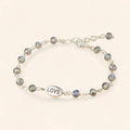 Bracelet Love en perles cristal Gris bleuté  Bracelet Jethyka