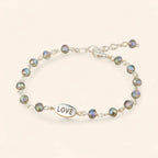 Bracelet Love en perles cristal Gris bleuté  Bracelet Jethyka