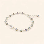 Bracelet Love en perles cristal Gris bleuté  Bracelet Jethyka