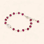 Bracelet Love en perles cristal Rouge framboise  Bracelet Jethyka