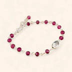 Bracelet Love en perles cristal Rouge framboise  Bracelet Jethyka