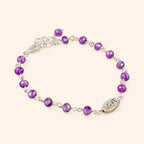 Bracelet Love en perles cristal Violettes  Bracelet Jethyka