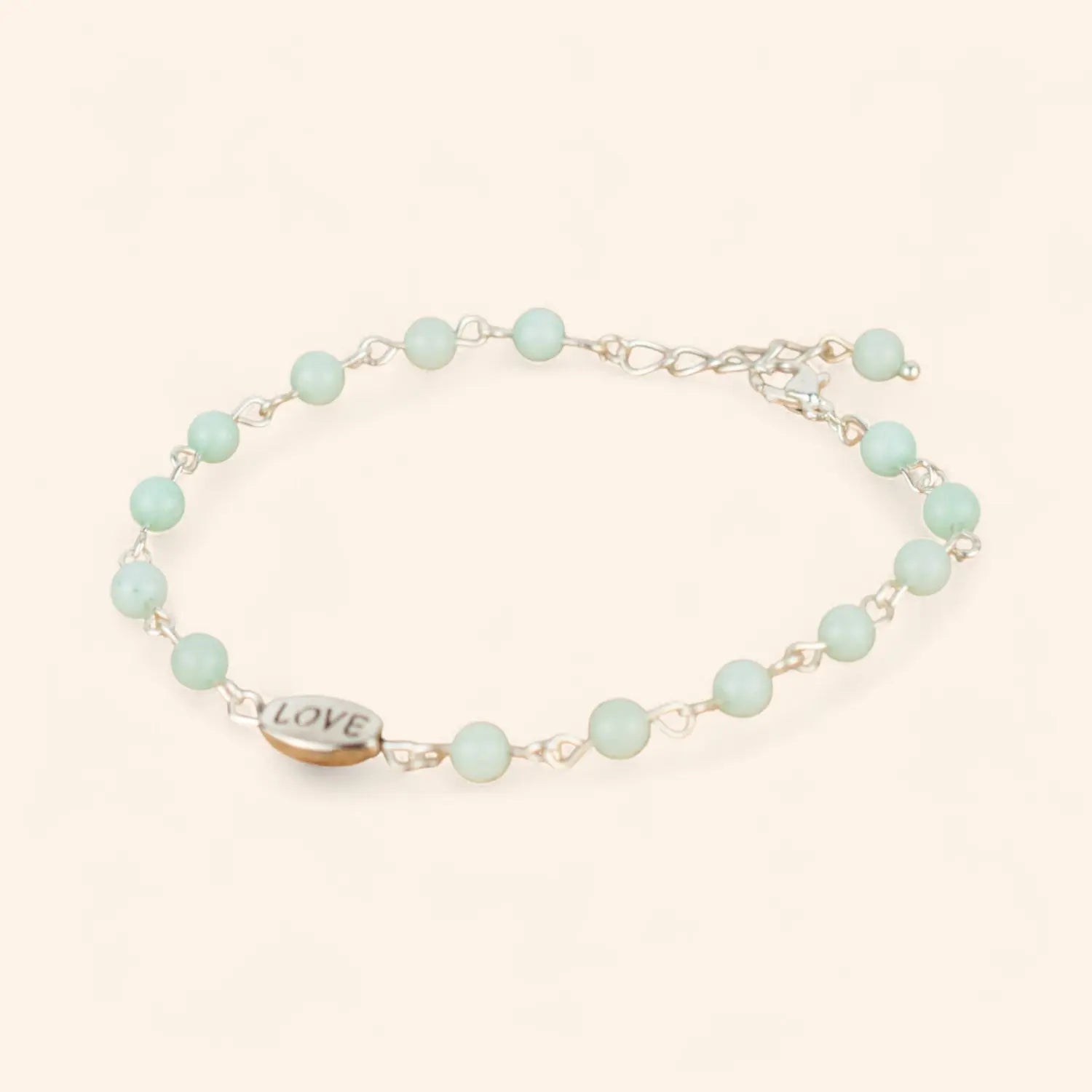 Bracelet Love en pierres naturelles Amazonite  Bracelet Jethyka