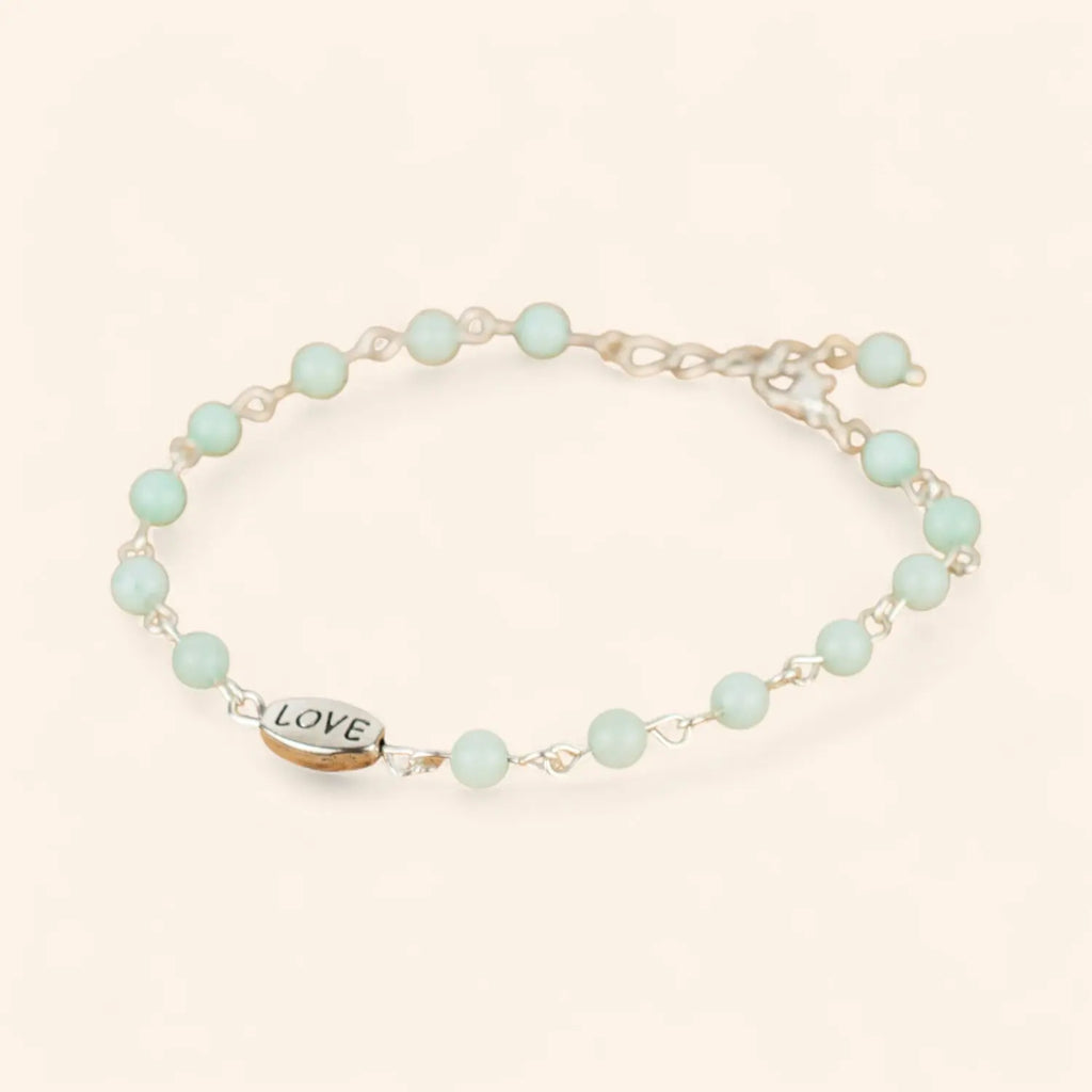 Bracelet Love en pierres naturelles Amazonite  Bracelet Jethyka