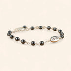 Bracelet Love en pierres naturelles Hématite  Bracelet Jethyka