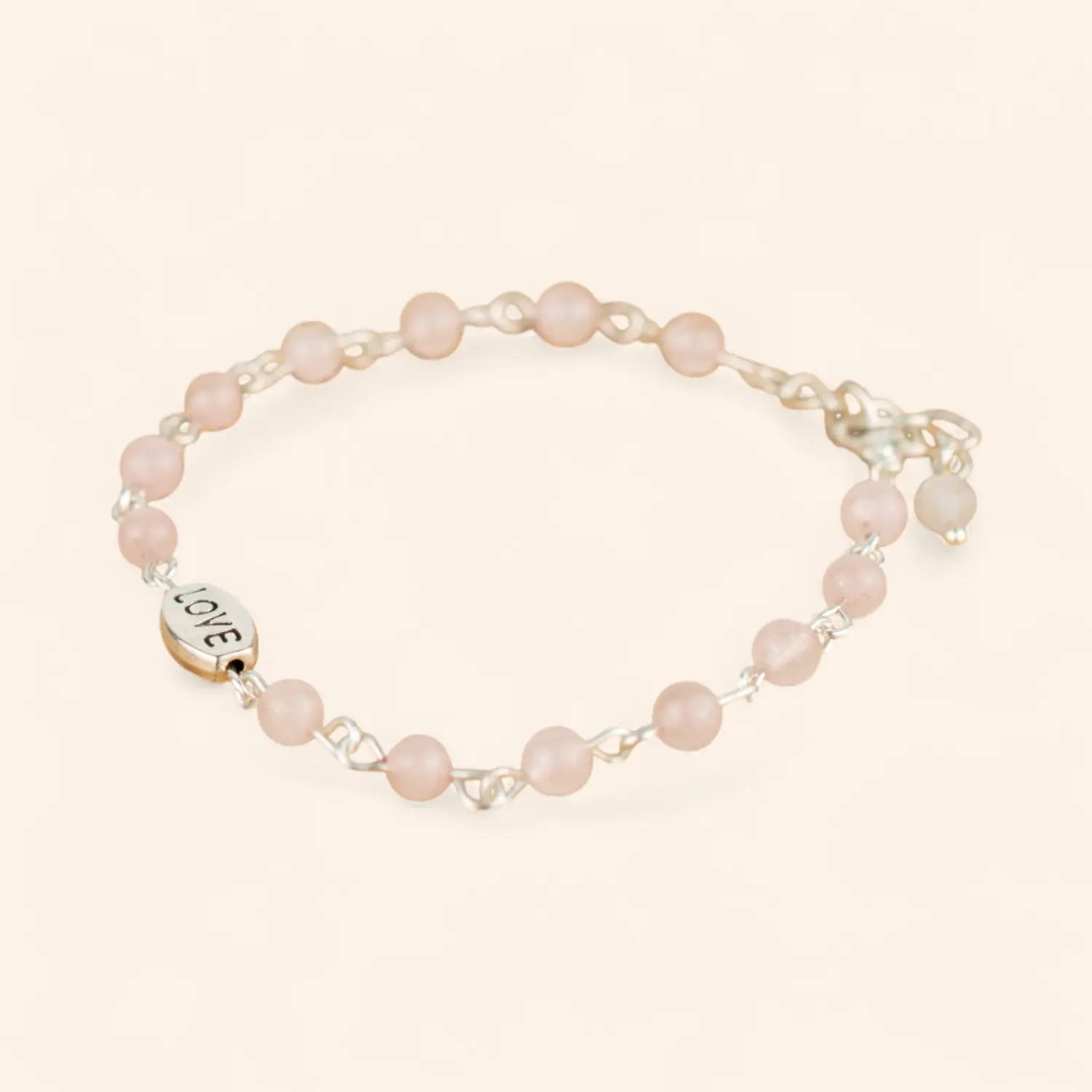 Bracelet Love en pierres naturelles Quartz Rose  Bracelet Jethyka