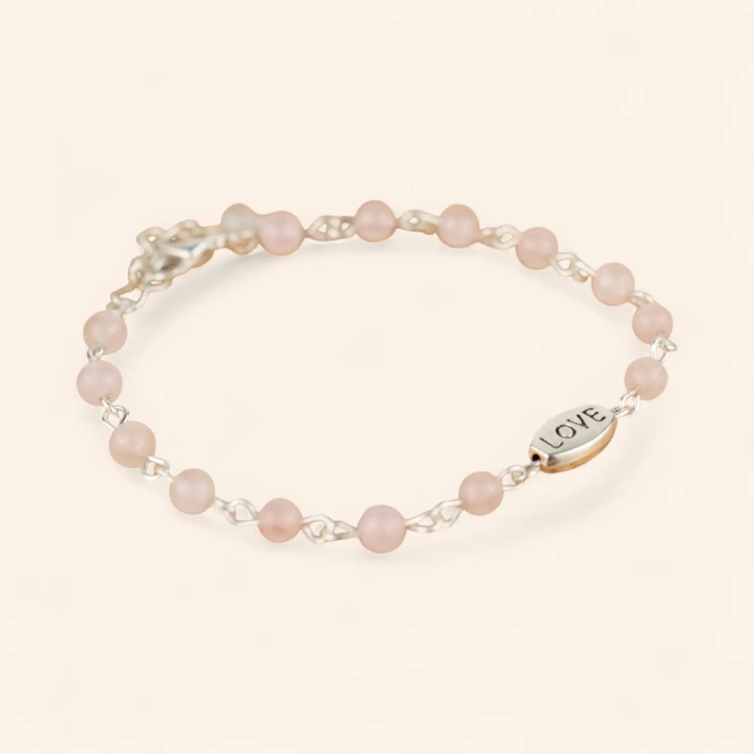 Bracelet Love en pierres naturelles Quartz Rose  Bracelet Jethyka