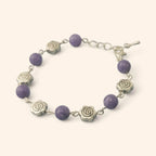 Bracelet en Pierres Naturelles Angélite et Perles Roses  Bracelet Jethyka
