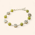 Bracelet en Pierres Naturelles Jade et Perles Roses  Bracelet Jethyka