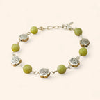 Bracelet en Pierres Naturelles Jade et Perles Roses  Bracelet Jethyka