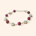 Bracelet en Pierres Naturelles Œil de Tigre Rose et Perles Roses  Bracelet Jethyka
