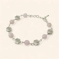 Bracelet en Pierres Naturelles Quartz Rose et Perles Roses  Bracelet Jethyka