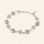 Bracelet en Pierres Naturelles Quartz Rose et Perles Roses  Bracelet Jethyka