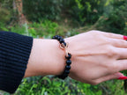 Bracelet étreinte en pierres naturelles Agate noire matte  Bracelet Jethyka