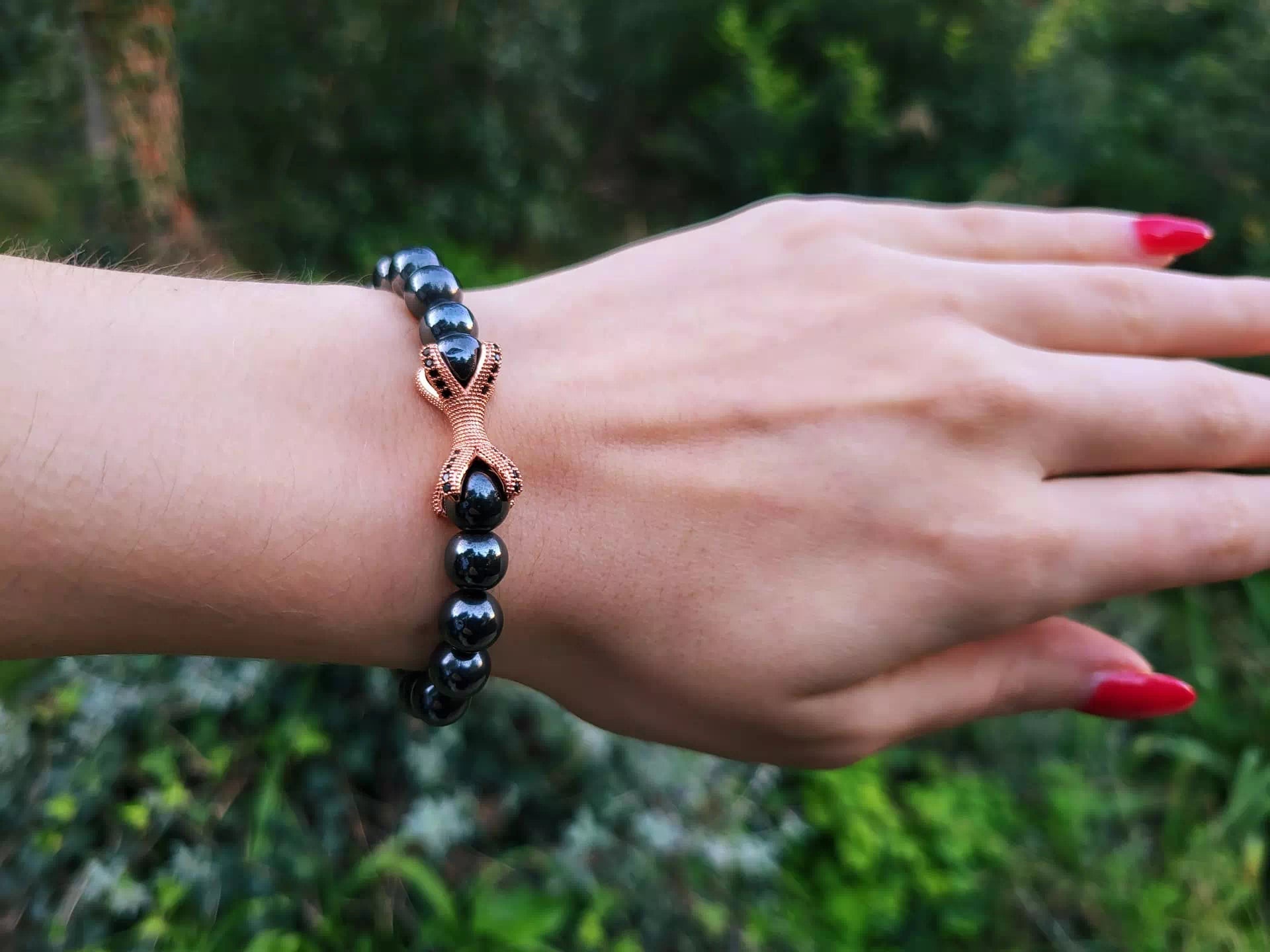 Bracelet Etreinte en pierres naturelles Hématite  Bracelet Jethyka