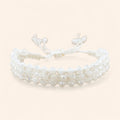 Bracelet Macramé Fait Main avec Perles Cristal Blanches  Bracelet Jethyka