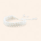 Bracelet Macramé Fait Main avec Perles Cristal Blanches  Bracelet Jethyka