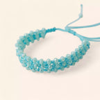 Bracelet Macramé en Cristal bleu ciel  Bracelet Jethyka