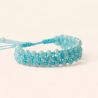 Bracelet Macramé en Cristal bleu ciel  Bracelet Jethyka