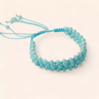 Bracelet Macramé en Cristal bleu ciel  Bracelet Jethyka