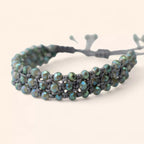 Bracelet Macramé Fait Main avec Perles Cristal Grises  Bracelet Jethyka