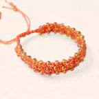 Bracelet Macramé Fait Main avec Perles Cristal Oranges  Bracelet Jethyka