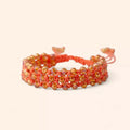 Bracelet Macramé Fait Main avec Perles Cristal Oranges  Bracelet Jethyka