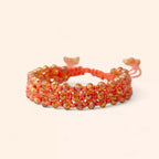 Bracelet Macramé Fait Main avec Perles Cristal Oranges  Bracelet Jethyka