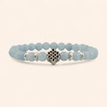 Bracelet en Pierres Naturelles Aigue-Marine et Nœud Celtique  Bracelet Jethyka
