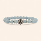 Bracelet en Pierres Naturelles Aigue-Marine et Nœud Celtique  Bracelet Jethyka