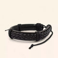 Bracelet homme en Cuir noir tressé  Bracelet Jethyka
