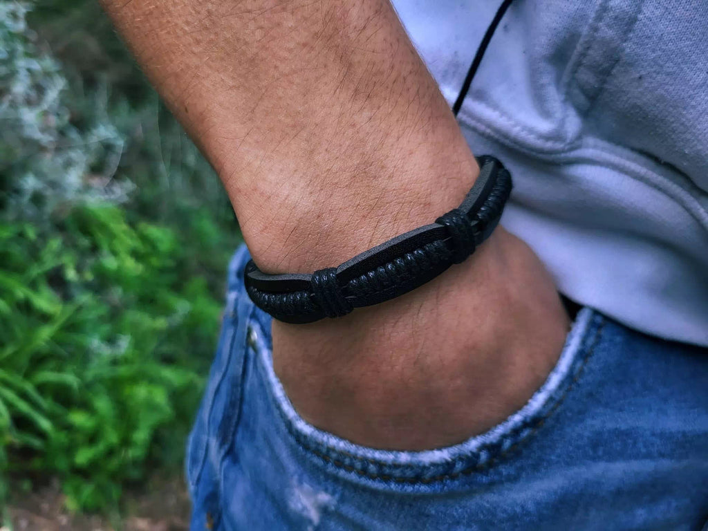 Bracelet Homme en Cuir noir Jethyka Bracelet Jethyka