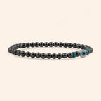Bracelet Pierres Naturelles Hématite et Perle Œil Protecteur  Bracelet Jethyka