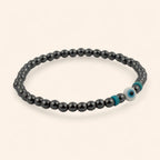 Bracelet Pierres Naturelles Hématite et Perle Œil Protecteur  Bracelet Jethyka