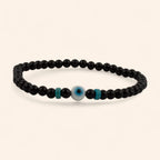 Bracelet Pierres Naturelles Onyx et Perle Œil Protecteur  Bracelet Jethyka