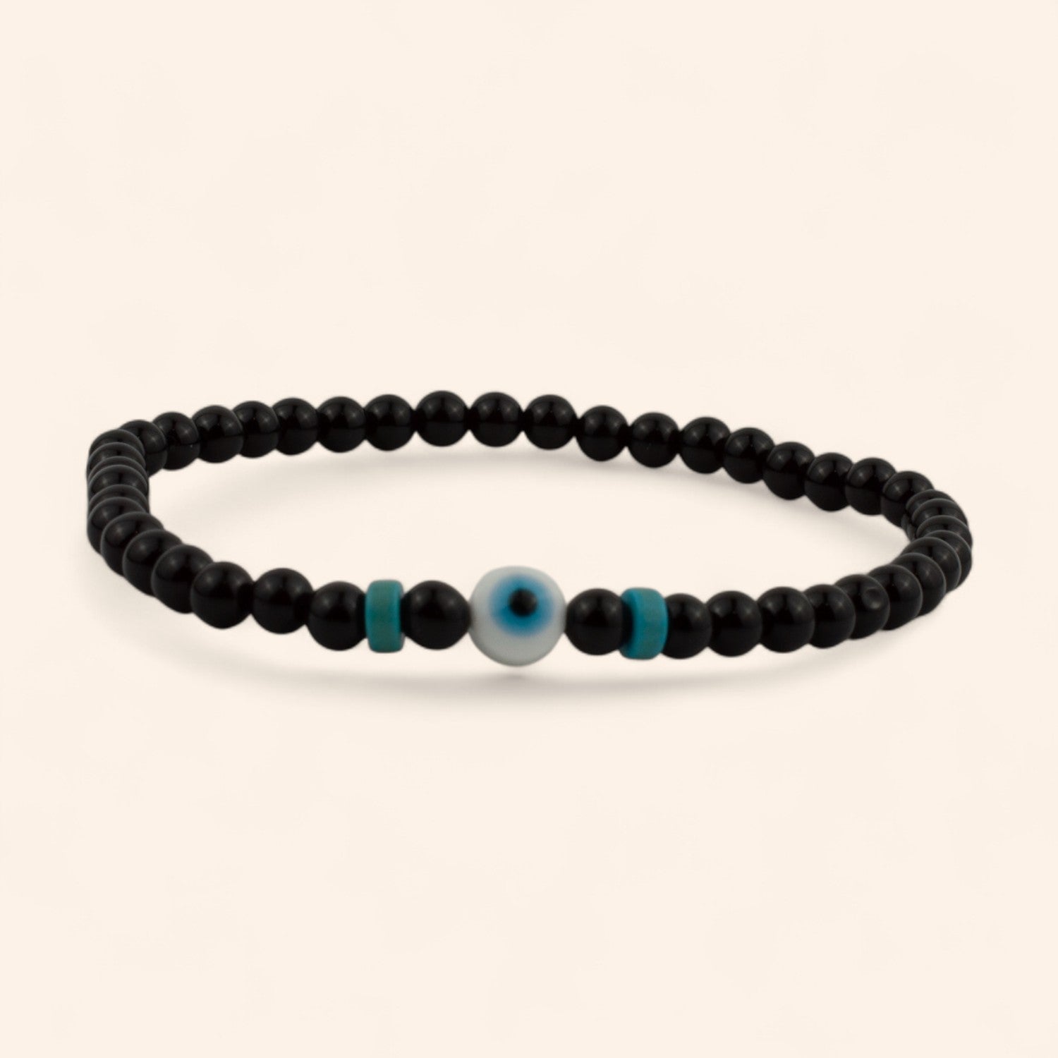 Bracelet Pierres Naturelles Onyx et Perle Œil Protecteur  Bracelet Jethyka