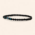 Bracelet Pierres Naturelles Onyx et Perle Œil Protecteur  Bracelet Jethyka