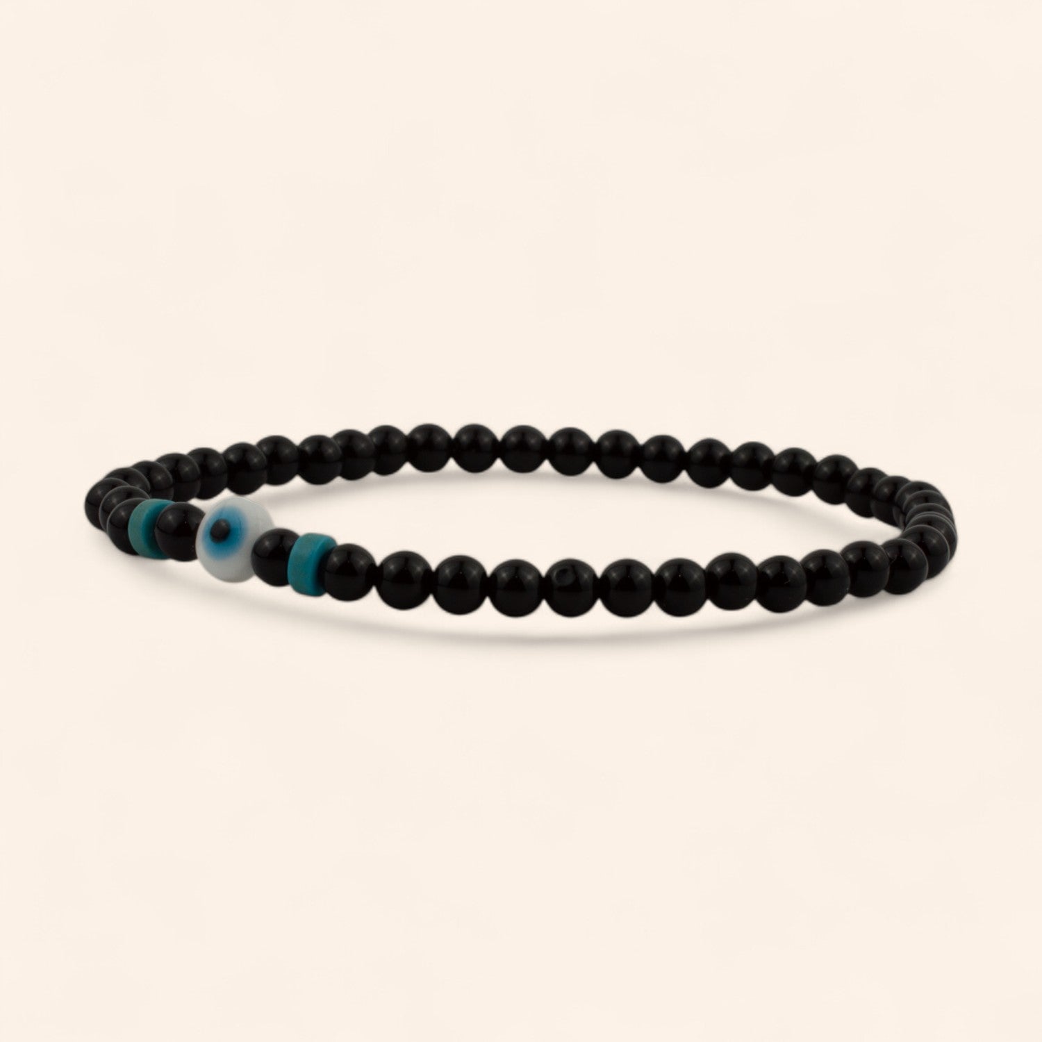 Bracelet Pierres Naturelles Onyx et Perle Œil Protecteur  Bracelet Jethyka