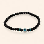 Bracelet Pierres Naturelles Onyx et Perle Œil Protecteur  Bracelet Jethyka