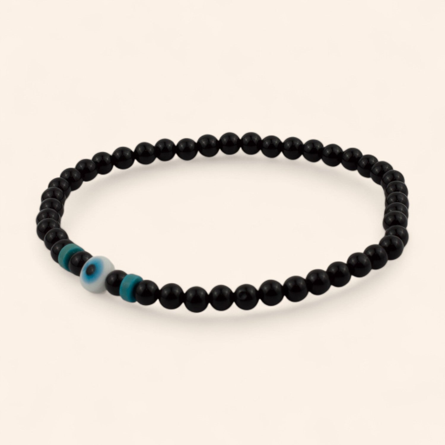 Bracelet Pierres Naturelles Onyx et Perle Œil Protecteur  Bracelet Jethyka