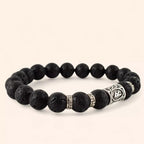 Bracelet en Pierres de Lave et Perle Rune Viking  Bracelet Jethyka