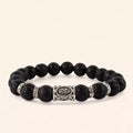 Bracelet en Pierres de Lave et Perle Rune Viking  Bracelet Jethyka