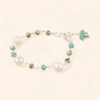 Bracelet perles Eau Douce et perles cristal Bleues  Bracelet Jethyka